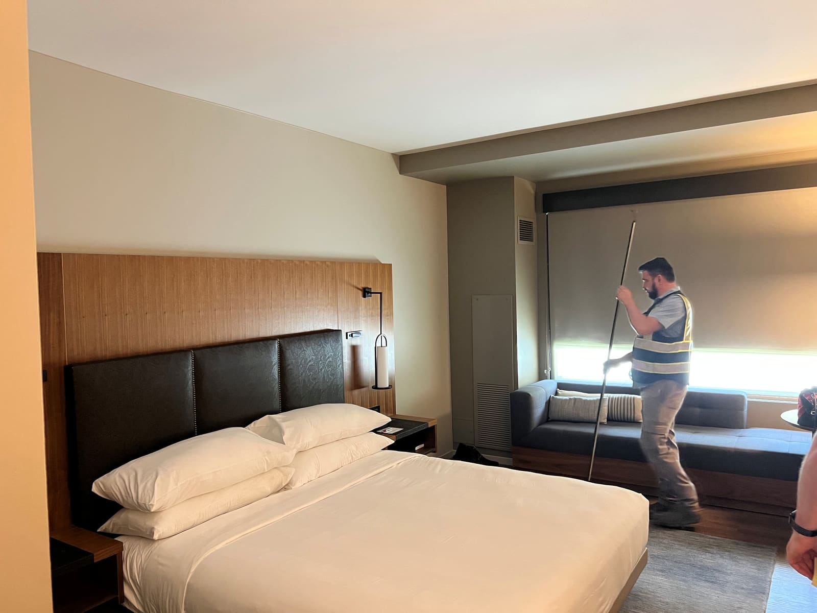 Guest room before custom lighting